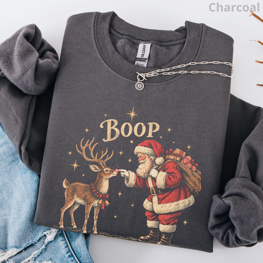 Boop Santa and Reindeer Vintage Christmas Tee